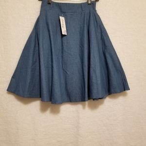 Denim mid length skirt NWT